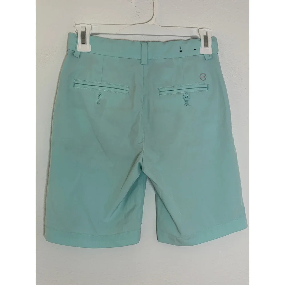 Vineyard Vines Performance Shorts Boys 12 Aqua Blue Stretch Golf Chino